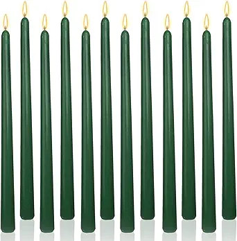Hunter Green 12 Inch Taper Candles Unscented Smokeless Long Tall Tapered Candle for Candlesticks ... | Amazon (US)