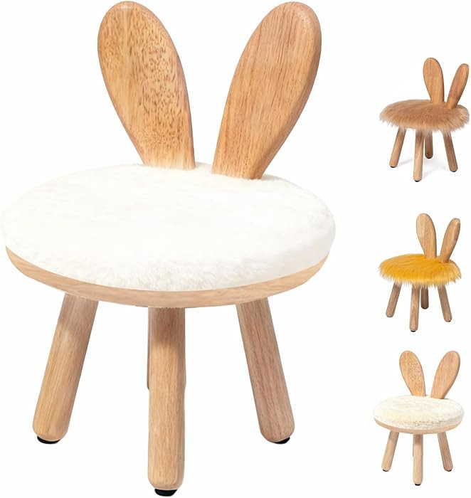 Wooden Toddler Chair Rabbit Stool Suitable for A Variety of Color Rest Stool for Any Room Decorat... | Amazon (US)