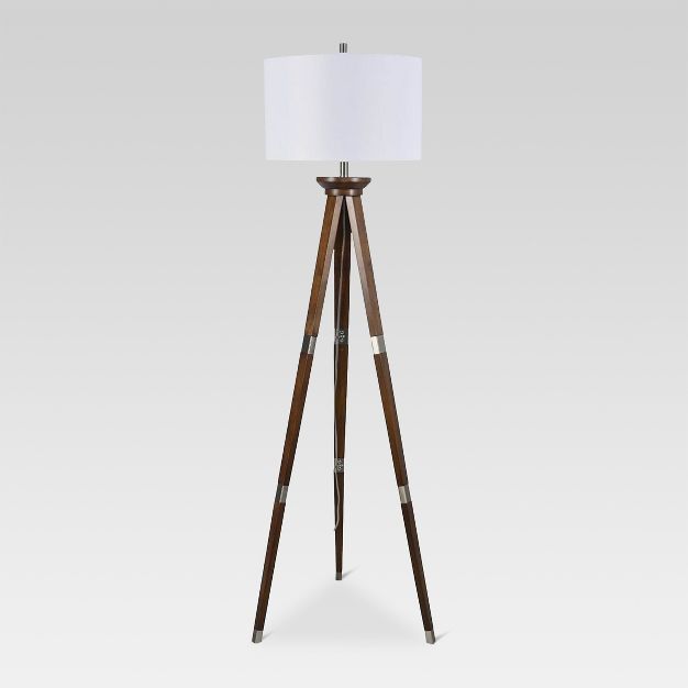Wood Tripod Floor Lamp Nickel  - Threshold™ | Target