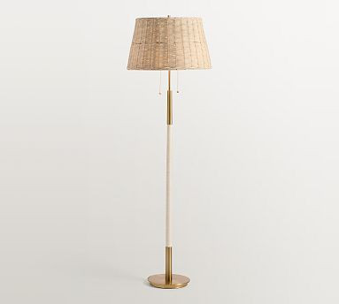 Reese Rattan Floor Lamp (53") | Pottery Barn (US)