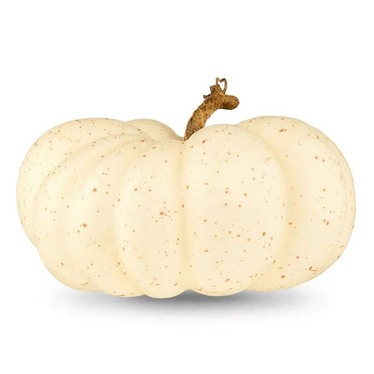 Harvest Speckled Flat White Foam Pumpkin Decoration, 9 in  x 8.5 in x 6 in, Way to Celebrate | Walmart (US)