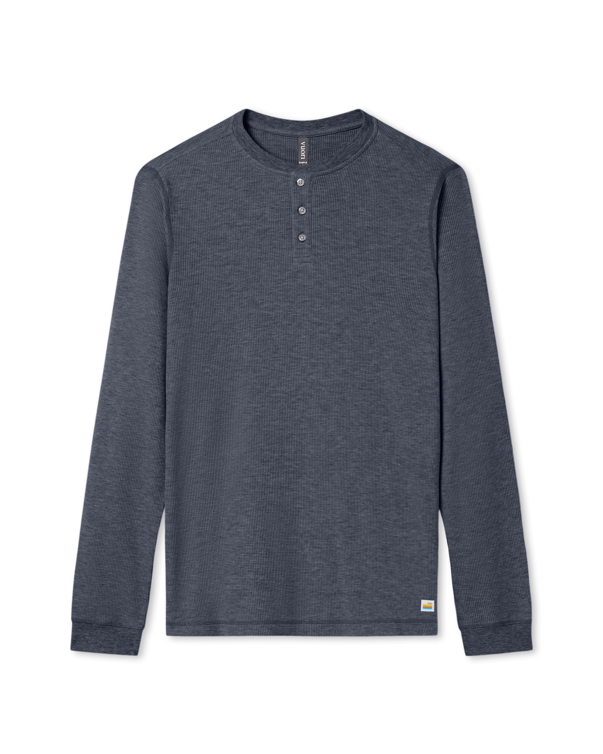 Waffle Henley | Men's Navy Henley Top | Vuori | Vuori Clothing (US & Canada)