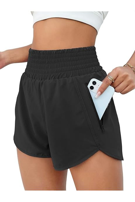 Blooming Jelly Women's Quick-Dry Running Shorts Workout Sport Layer Active Shorts with Pockets 1.75" | Amazon (US)