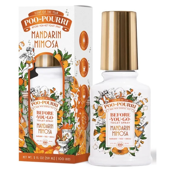 Poo~Pourri Mandarin Mimosa, Mandarin + Yuzu + Neroli, Before-You-Go Toilet Spray, 2 Oz | Walmart (US)