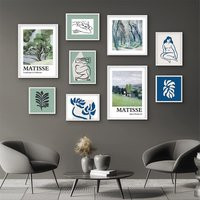 9 Piece Matisse Print Framed Wall Art Gallery Set Mid Century Modern Decor For Living Room, Multi-Si | Etsy (US)