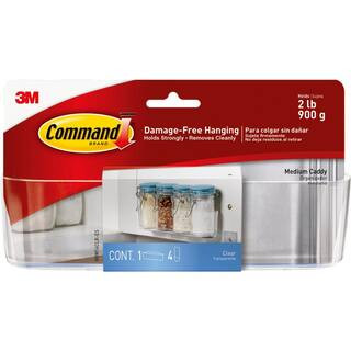 Command Clear Medium Caddy with Clear Strips (1-Caddy) (4-Strips) | The Home Depot