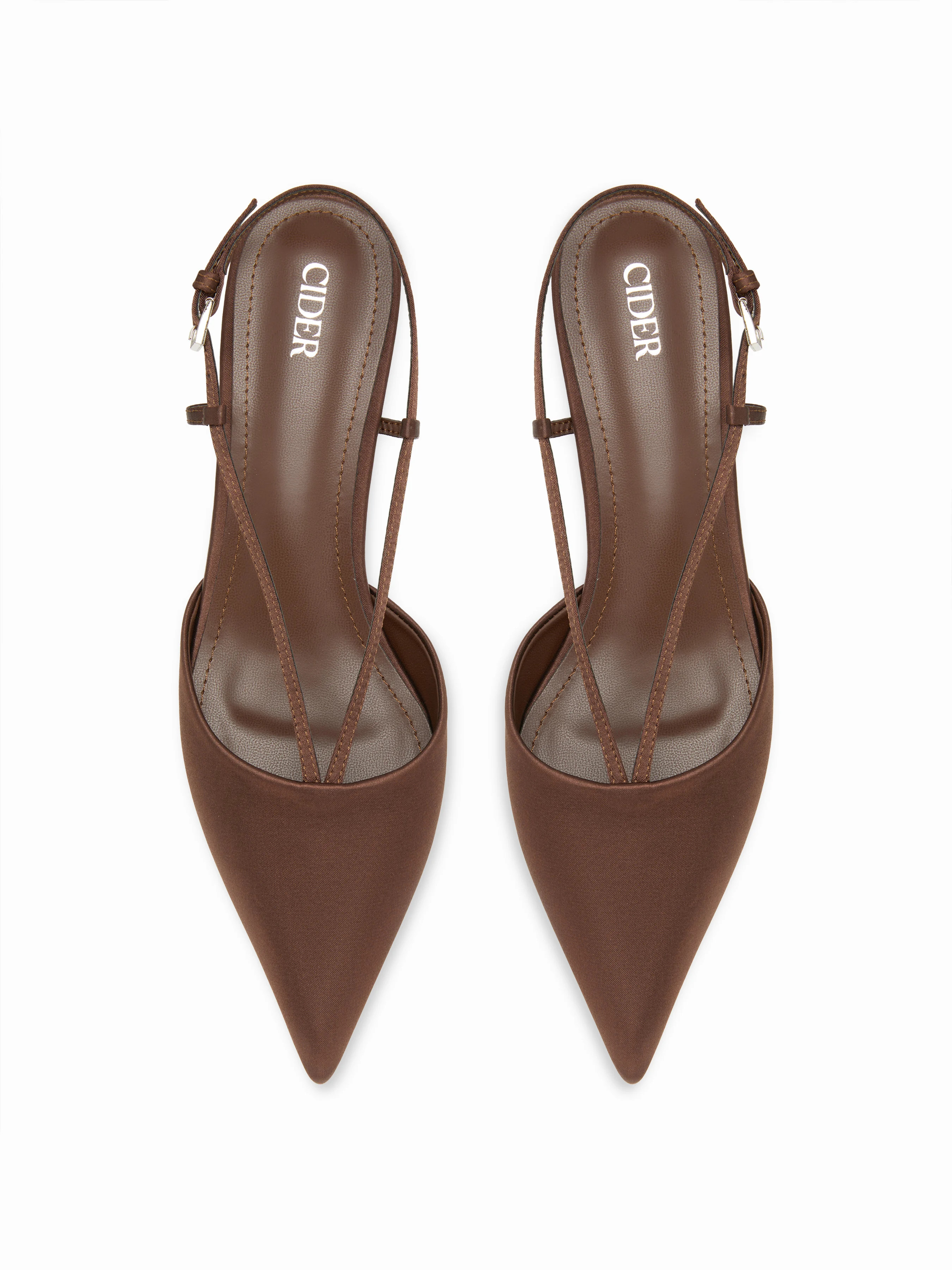 POINTED TOE SLINGBACK KITTEN HEELS For Daily Casual | Cider