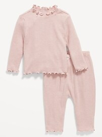 Plush-Knit Lettuce-Edge Top and Pants Set for Baby | Old Navy (US)