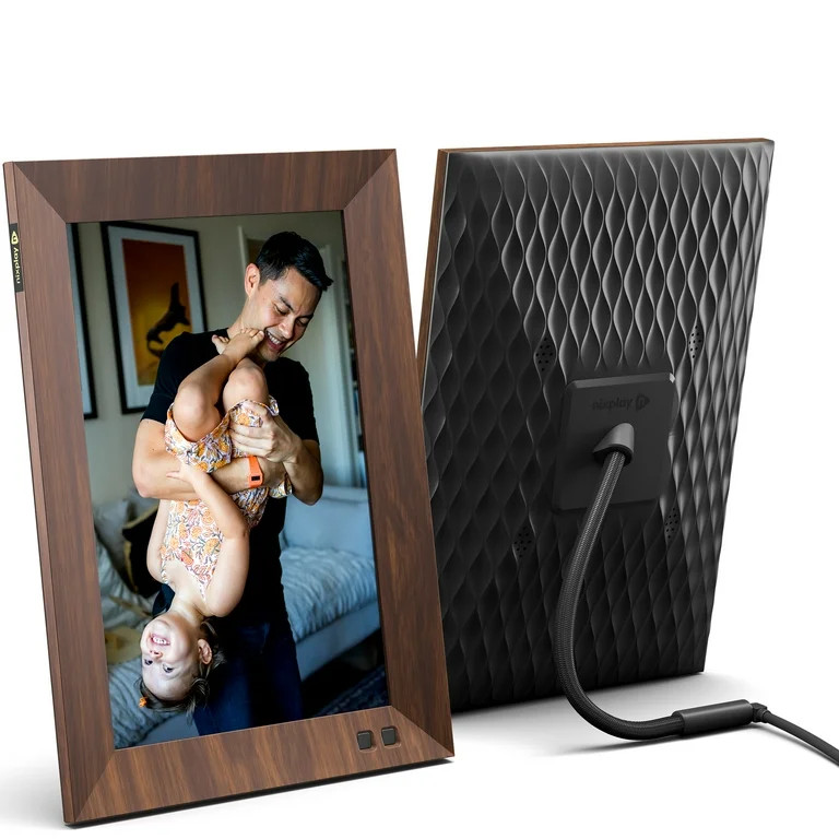 Nixplay 10.1 inch Smart Digital Photo Frame with WiFi (W10J) - Wood Effect - Share Photos and Vid... | Walmart (US)