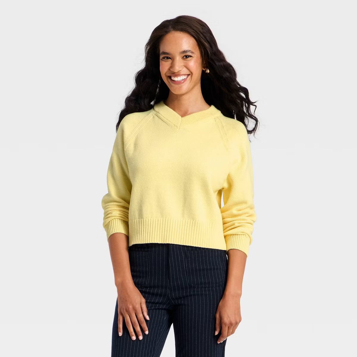 Women's Long Sleeve High V-Neck Pullover Sweater - A New Day™ | Target