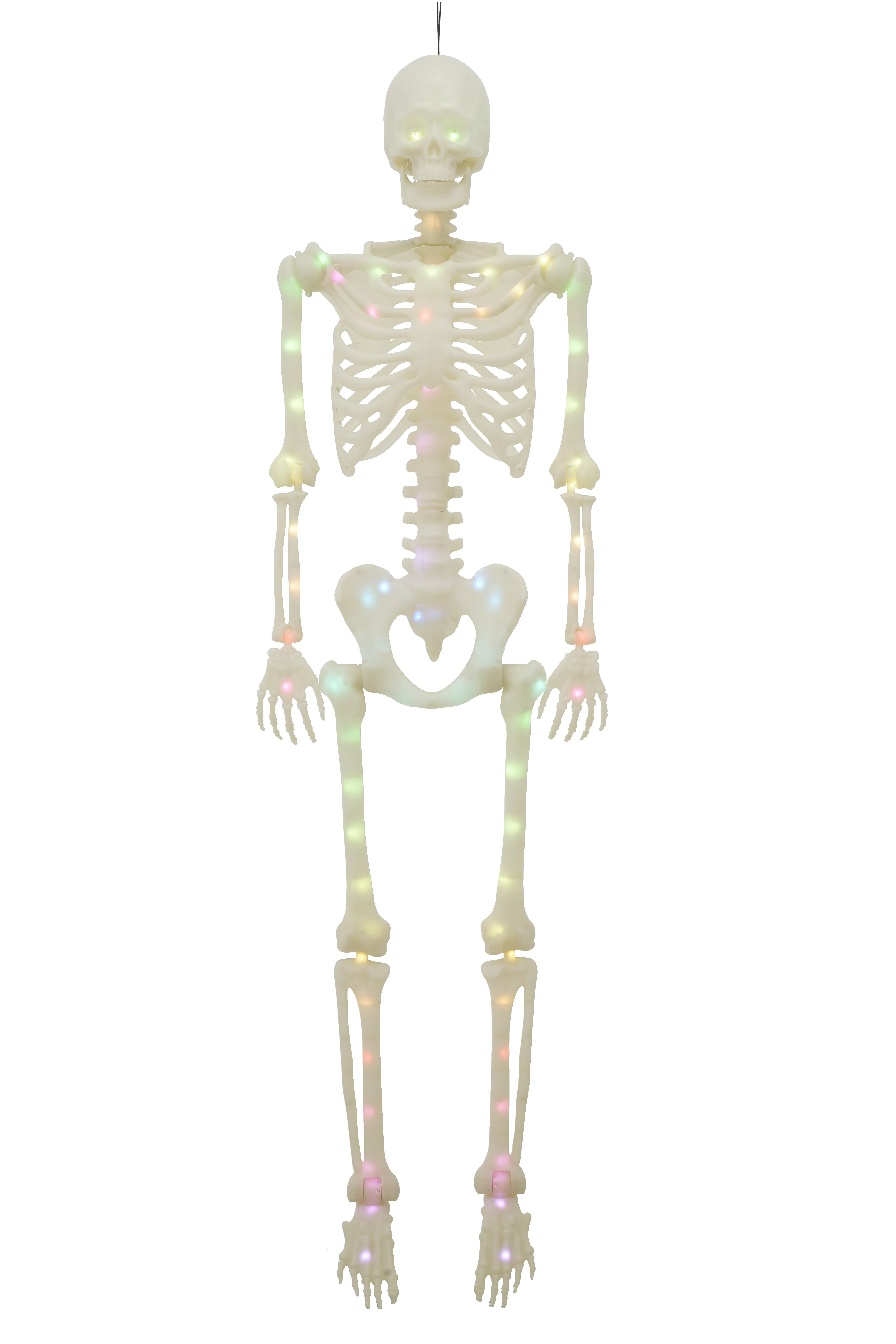 5-Foot Poseable Rainbow LED Illuminated Skeleton, Halloween Hanging Decoration, by Way to Celebrate | Walmart (US)