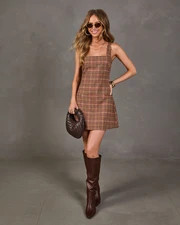 Soft Autumn Plaid Mini Dress | VICI