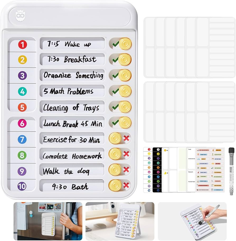 Magnetic Chore Chart for Kids, ADHD Tools for Kids to Do List Checklist Task Board Routine Chart ... | Amazon (US)