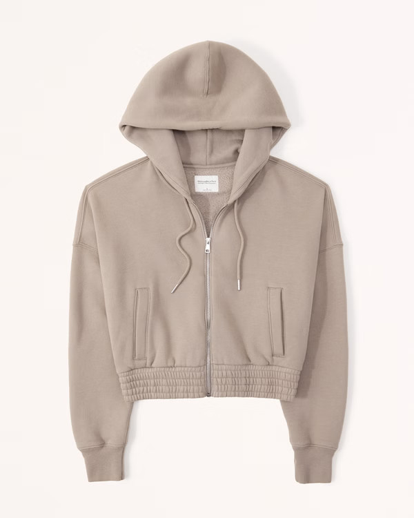 Women's Essential Cinched Full-Zip | Women's | Abercrombie.com | Abercrombie & Fitch (US)