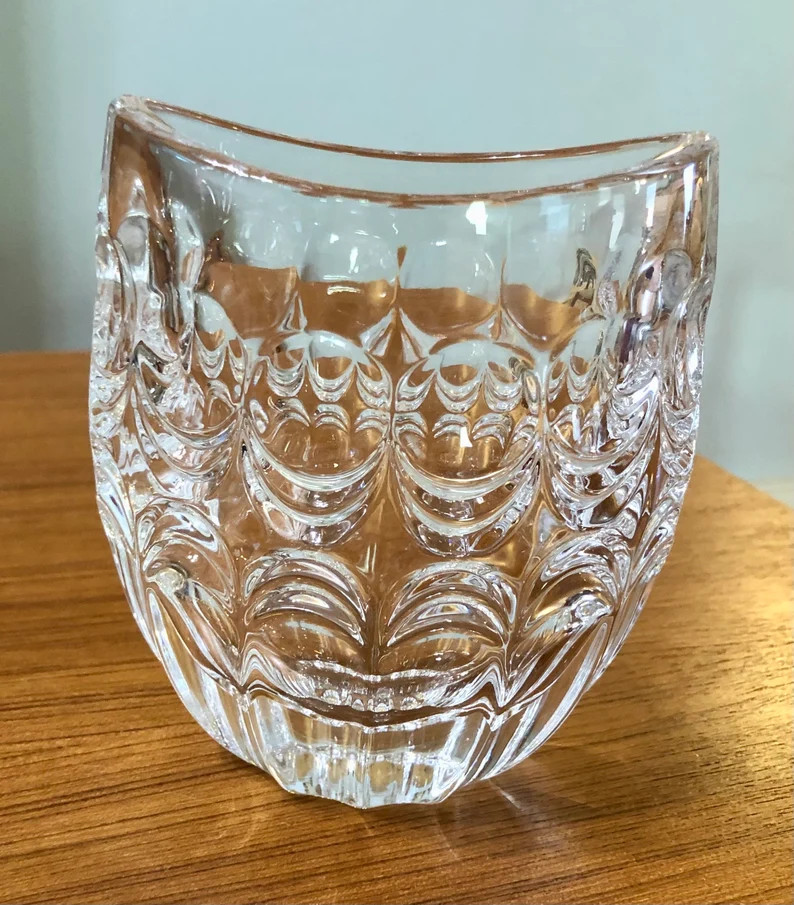 Waterford Crystal Marquis Art Nouveau Contemporary Abstract Design Clear Oval Shape Thick Rounded... | Etsy (US)