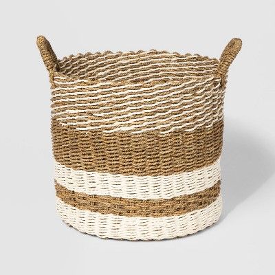 15" x 13" Woven Seagrass Basket Natural/Cream - Threshold™ | Target