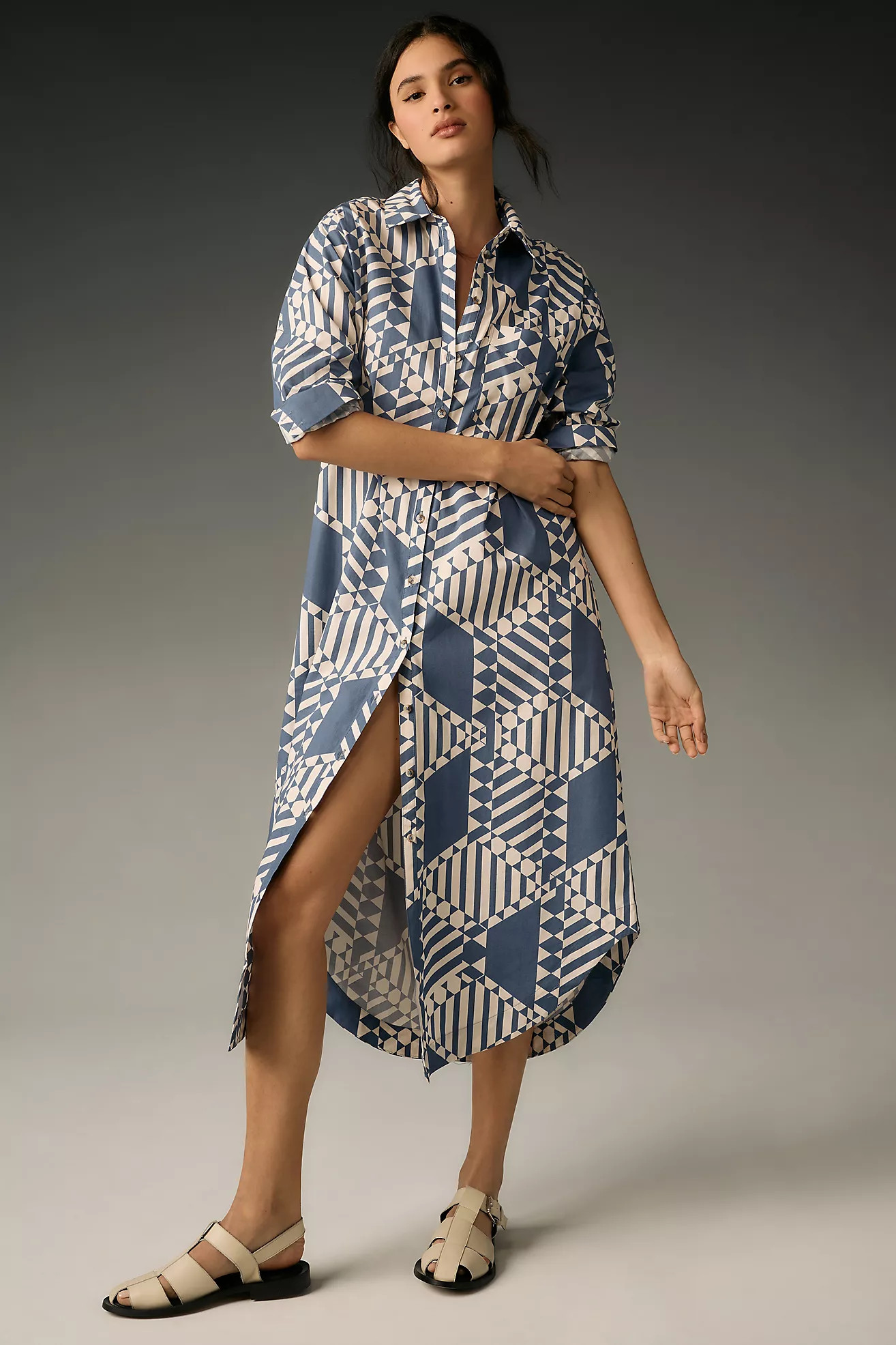 The Soren Long-Sleeve Shirt Dress by Maeve | Anthropologie (US)