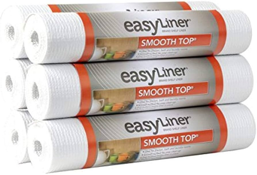 Duck Smooth Top Easy Liner Shelf Liner, 12 Inch x 10 Feet (6 Rolls), White | Amazon (US)
