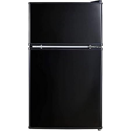 Mini fridge 3.2 Cu Feet Two Door Compact Refrigerator with Freezer,Black | Amazon (US)