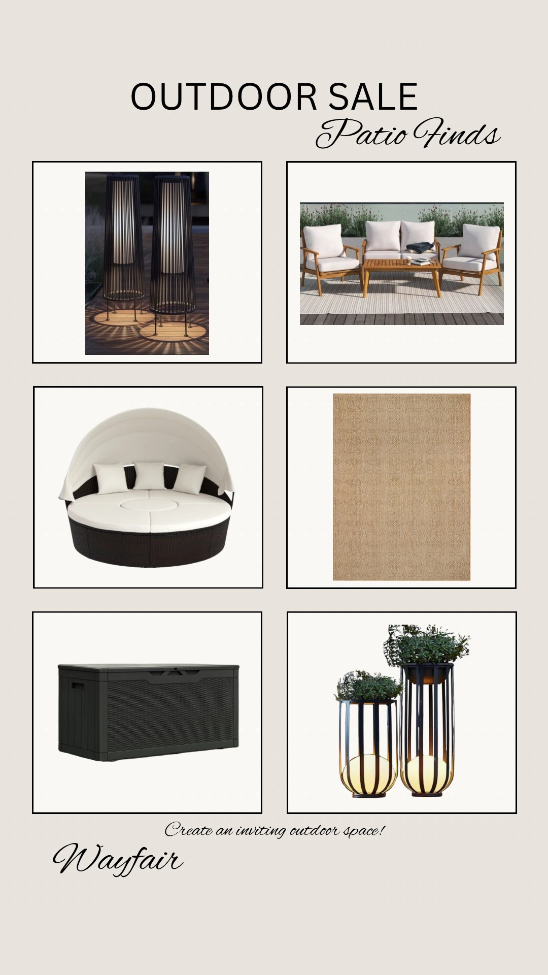 ON SALE! Beautiful patio finds to help you create an inviting outdoor space!

#onsale #patio #patiofinds #solarlights #conversationset #patiofurniture #daybed #storagebox #outdoorrug

#LTKSeasonal #LTKSaleAlert #LTKHome