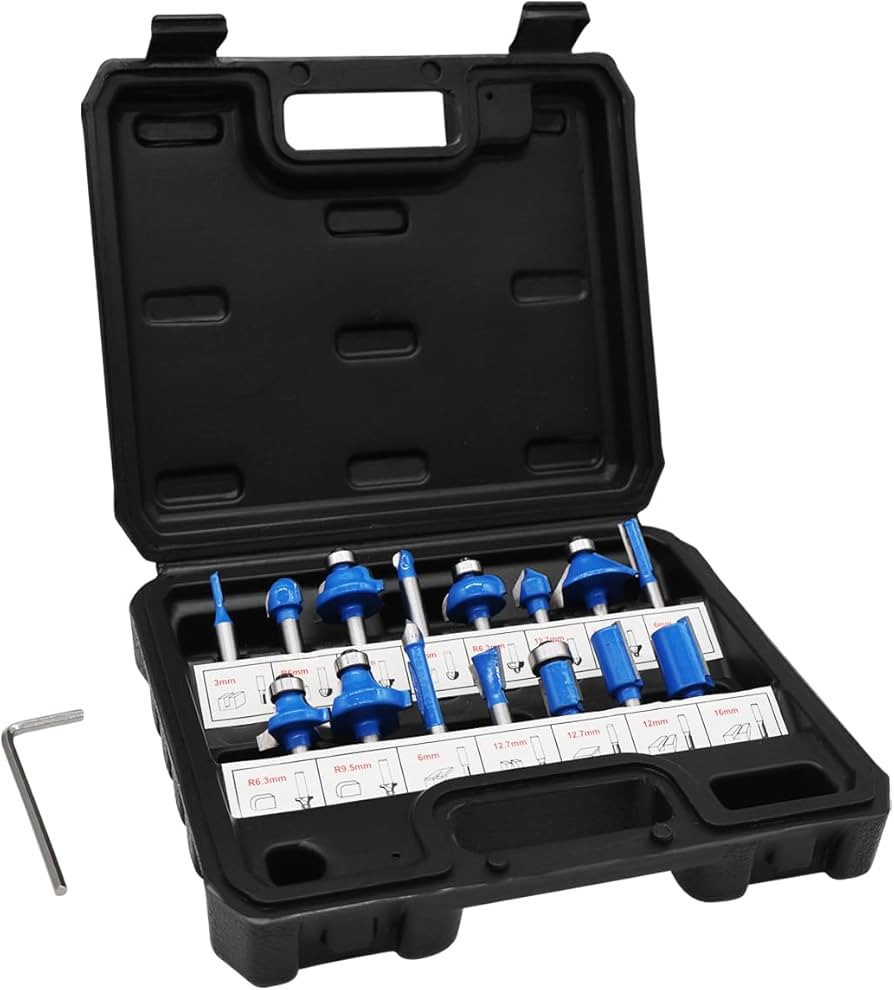 WAIZHIUA 15Pcs Router Bit Set 1/4 inch Shank Tungsten Carbide Tipped Milling Cutter Power Tools A... | Amazon (UK)