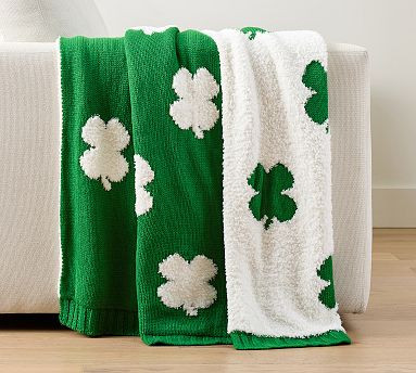 Four Leaf Clover Jacquard Knit Throw | Pottery Barn (US)