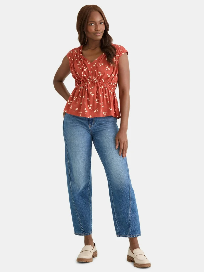 Time and Tru Women's Spade Neck Blouse, Sizes XS-XXXL | Walmart (US)