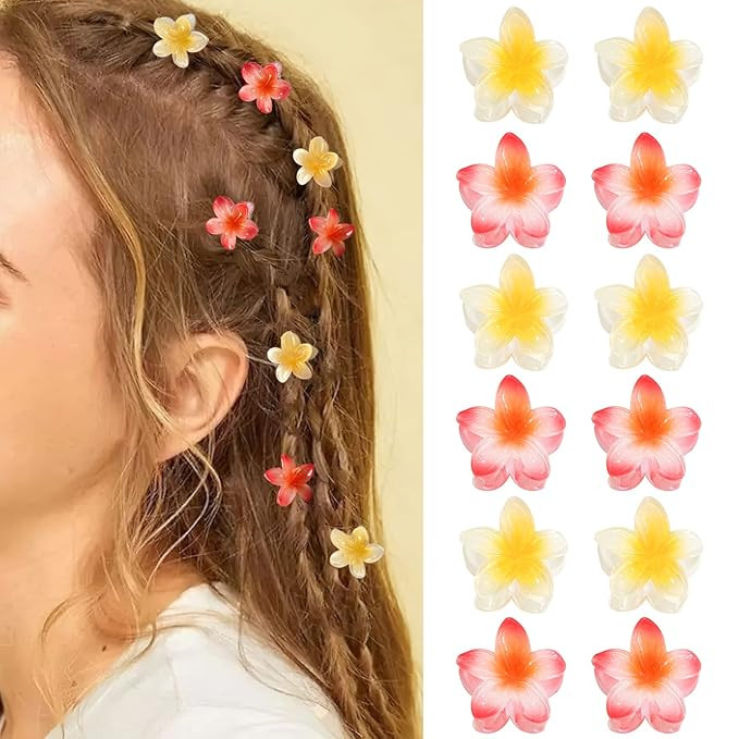 Hair Clip, 12 PCS 1.18" Small Flower Claw Clips for Women/Girls, Mini Hair Clips for Thick/Thin H... | Amazon (US)