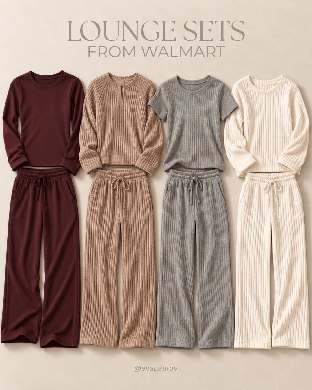 The kind of outfit that makes staying home feel a little more put together 🤎 these Walmart lounge sets are cozy, cute, and perfect for slow mornings, errands, travel days, or relaxing at home 🍂

#LTKSaleAlert #LTKootd #LTKmomlife
