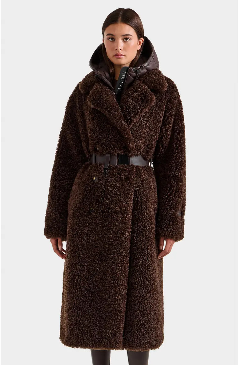 Rudsak Tina Belted Teddy Jacket with Removable Puffer Hood | Nordstrom | Nordstrom