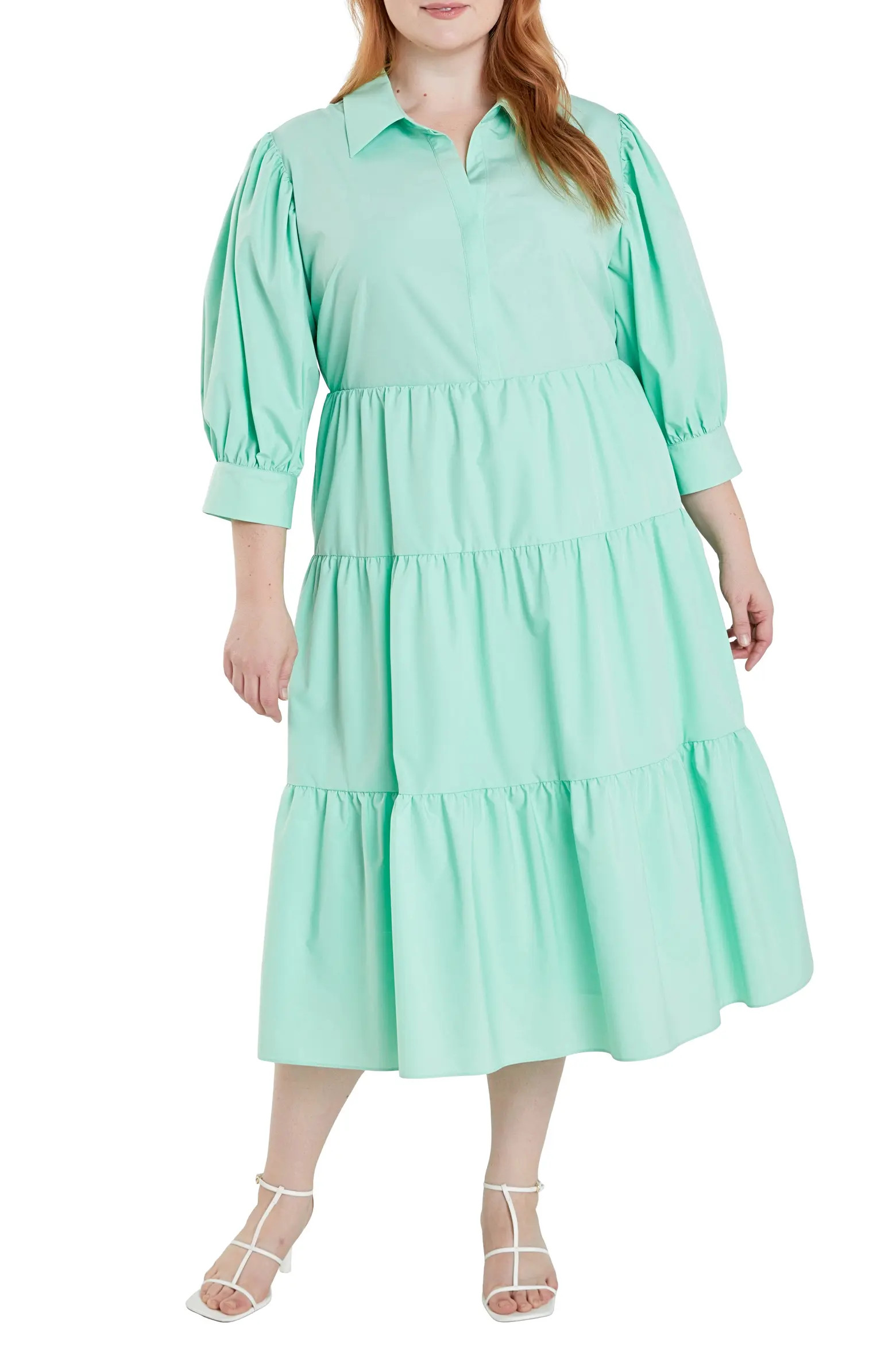 Tiered Midi Shirtdress (Women) | Nordstrom | Nordstrom