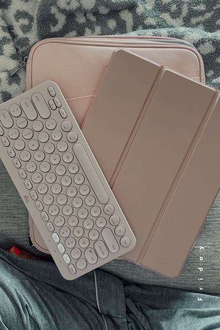 iPad Pro case, keyboard and sleeve. I love this case because stores the pencil on the charging side! I wanted the keyboard separate since I don’t always use it. The case fits snuggly in the sleeve. It’s perfect! 

#LTKunder50