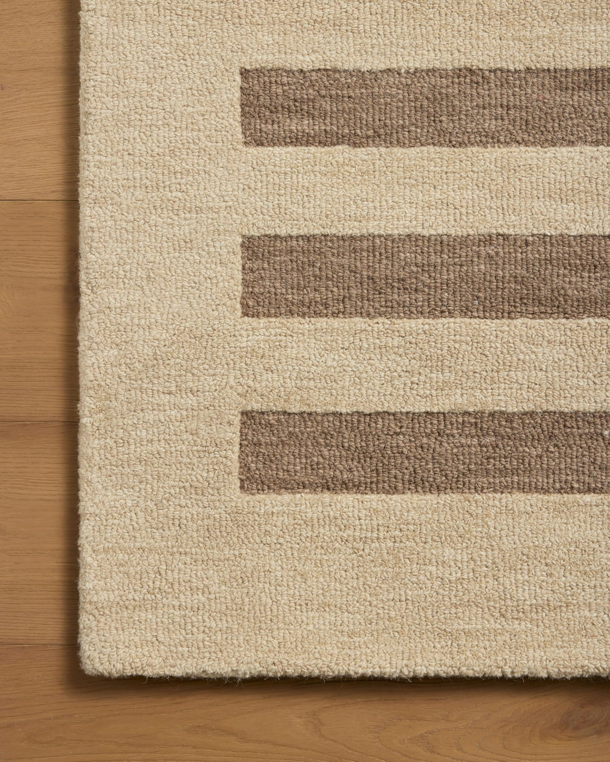 Loloi Leanne Ford Craven Collection CVN-05 Oatmeal/Bark 3'-6" x 5'-6" Accent Rug Striped, Pattern... | Amazon (US)