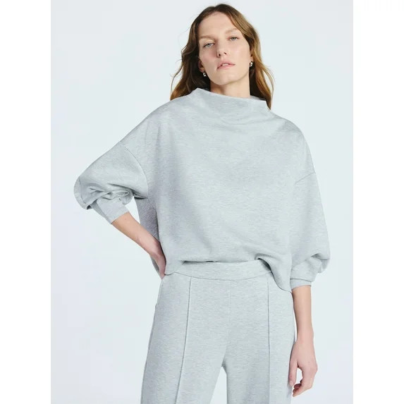 Scoop Women's New Scubaknit Zip Neck Top, Sizes XS-XXL | Walmart (US)