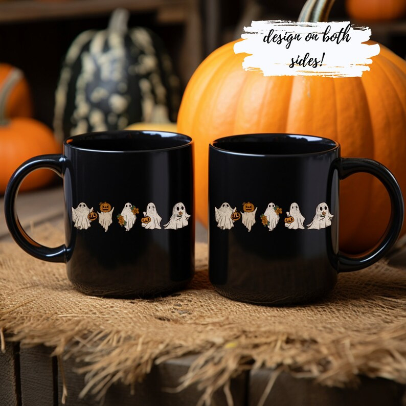 Boo crew halloween black fall mug, coffee mug for halloween, teacher halloween gift, spooky seaso... | Etsy (US)