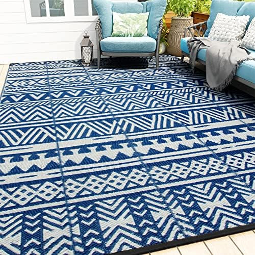 MontVoo-Outdoor Rug Carpet for Patio RV Camping 6x9ft Waterproof Reversible Portable Plastic Straw R | Amazon (US)