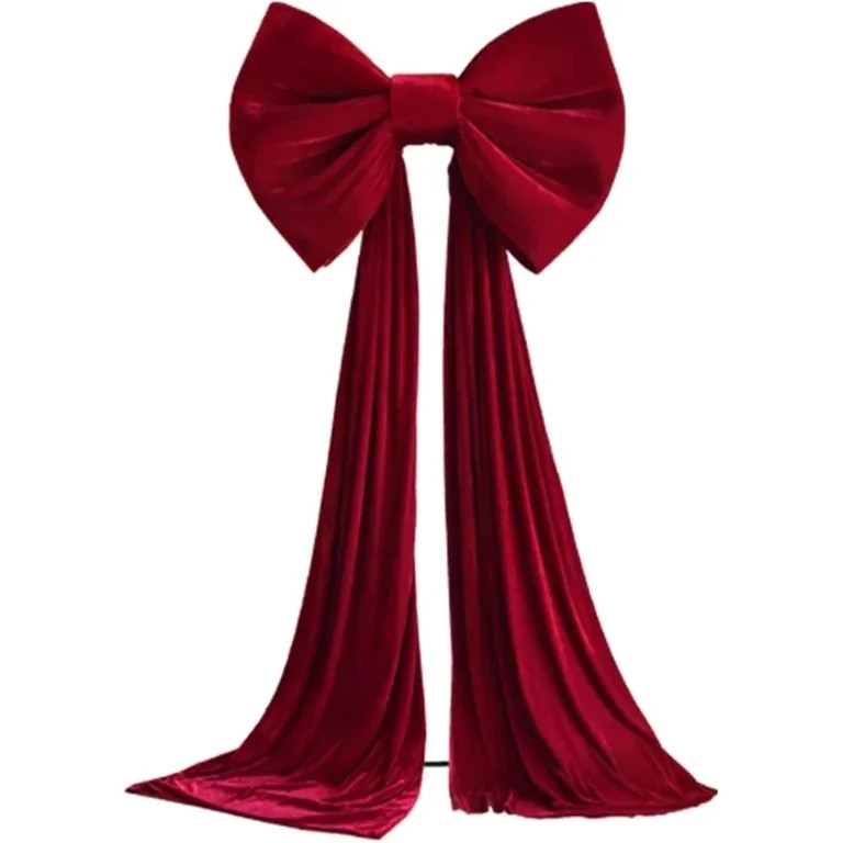 Christmas Decorations - Christmas Decor - Giant Bows for Christmas Tree - Big Red Velvet Bow for ... | Walmart (US)