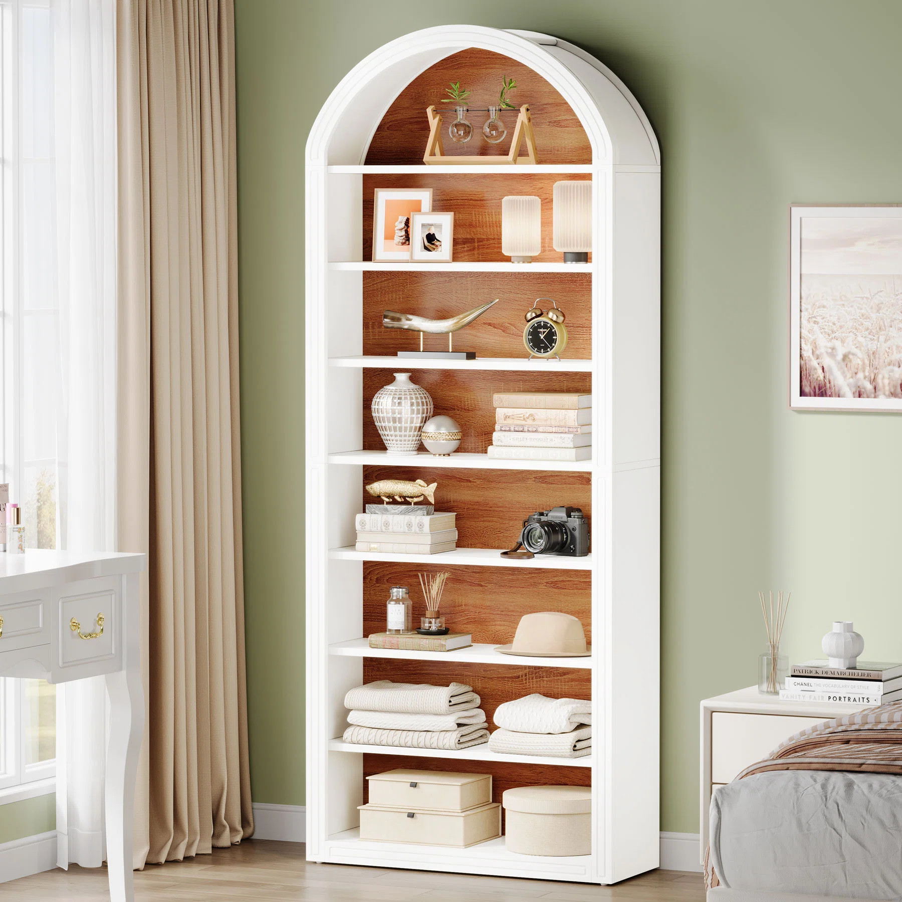 78.7" Tall White Arched Bookcase | Wayfair North America