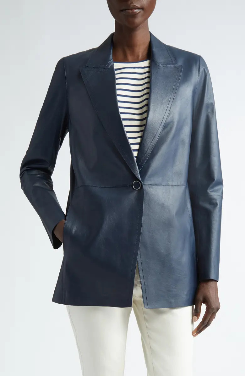 Lafayette 148 New York Steele Notch Lapel Leather Jacket | Nordstrom | Nordstrom
