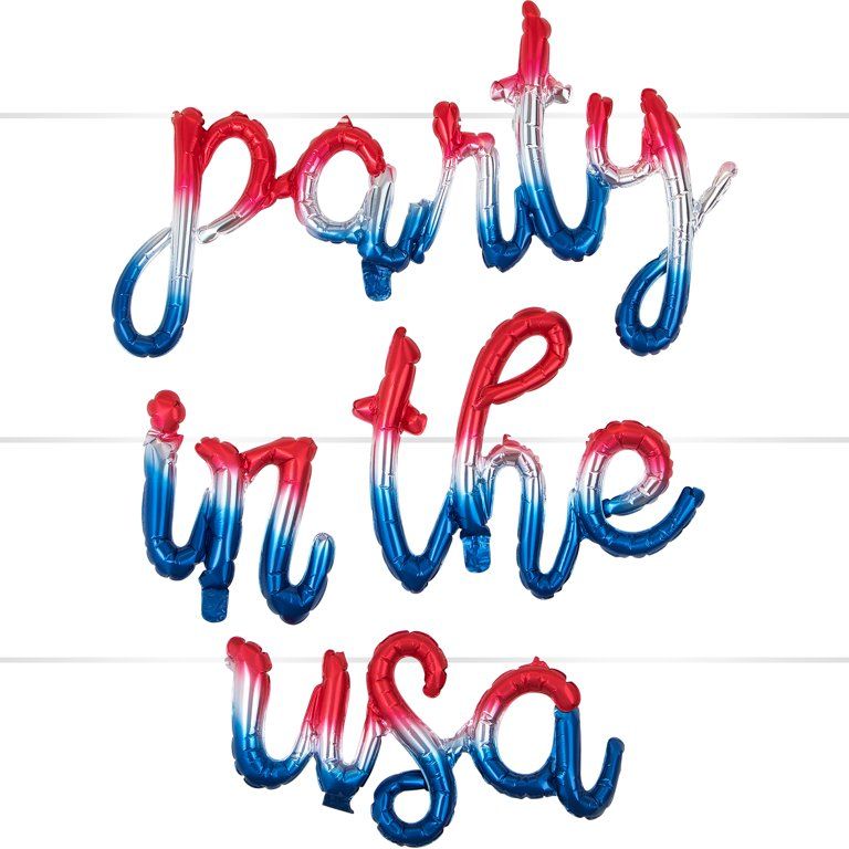 Way to Celebrate 4th of July "Party In The USA" Balloon Banner, 14" x 13', 1 ct - Walmart.com | Walmart (US)