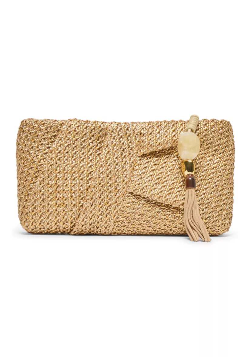 Raffia Clutch Bag with Tassel | Belk