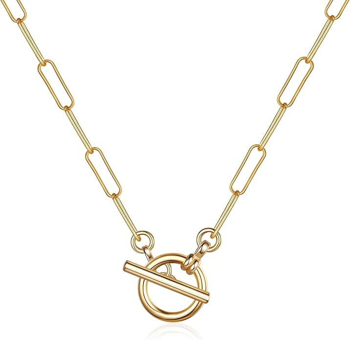 Turandoss Gold Necklaces for Women - 14K Gold Plated Lock Evil Eye Medallion Vintage Coin Necklac... | Amazon (US)