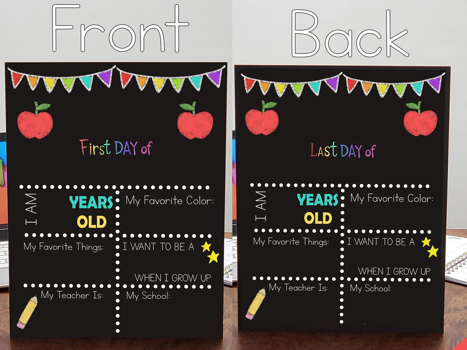 Double Sided First Day / Last Day of School Back to School - Etsy | Etsy (US)