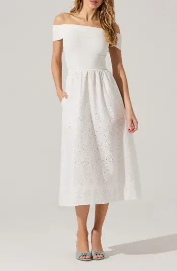 Mixed Media Off the Shoulder Dress | Nordstrom