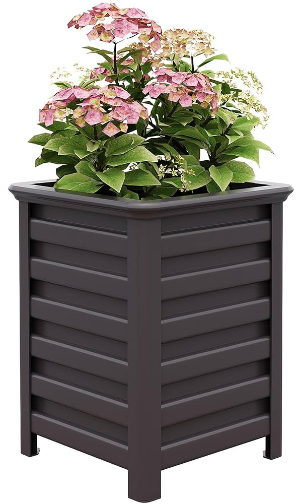 Aluminum Outdoor Planter - 19.68" Tall Planter Box for Patio Porch Indoor or Outdoor Durable Weat... | Amazon (US)