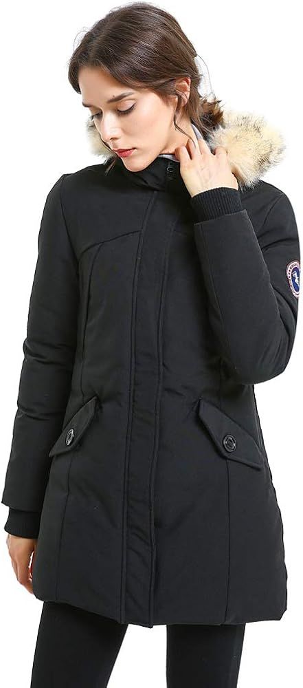 PUREMSX Women's Padded Jacket, Ladies Long Thicken Parka Faux Fur Down Alternative Winter Hooded ... | Amazon (US)