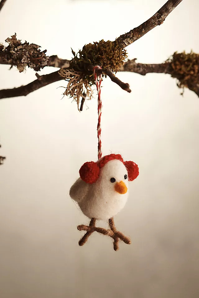 Earmuff Chick Felt Ornament | Anthropologie (US)