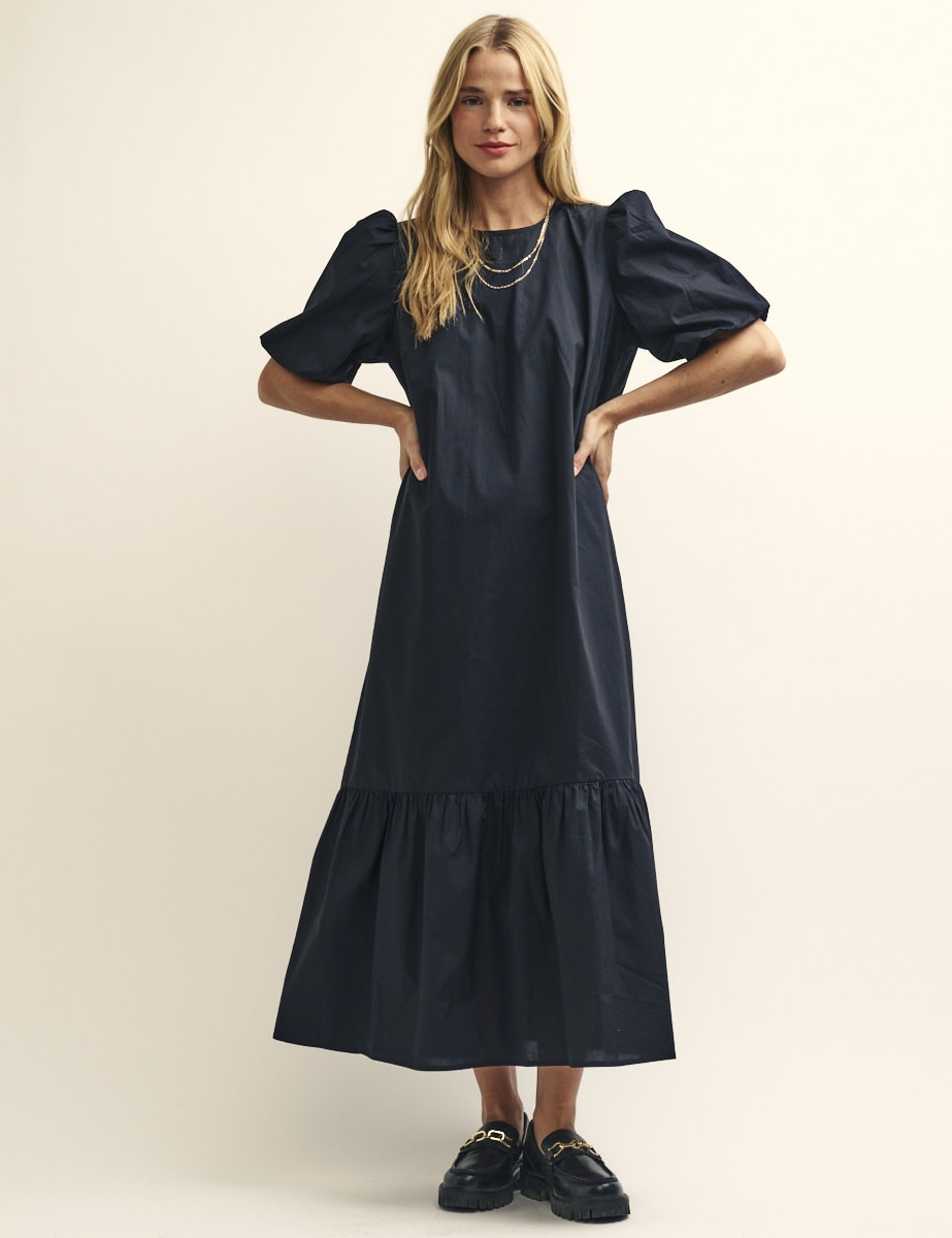 Black Sarah Smock Midi Dress | Nobody's Child