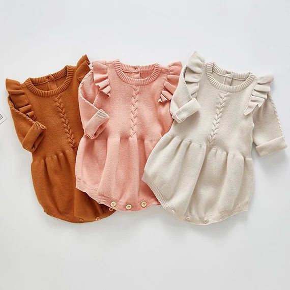 Baby Bobble Romper Bodysuit Baby Girl Clothesknitted | Etsy | Etsy (US)