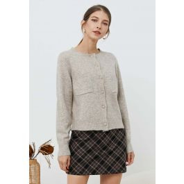 Darling Plaid Belted Mini Skirt in Black | Chicwish